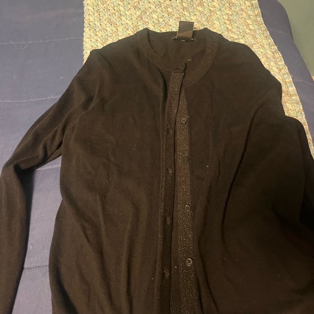 Apostrophe Women’s Black Button-Up Cardigan-Large